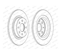 Dischi freno FERODO DDF1299C posteriore, pieno, 2 Pezzo