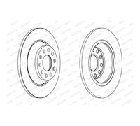 Dischi freno FERODO DDF1307C posteriore, pieno, 2 Pezzo