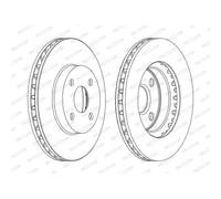 Dischi freno FERODO DDF1309C anteriore, ventilato, 2 Pezzo