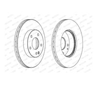 Dischi freno FERODO DDF1363C anteriore, ventilato, 2 Pezzo