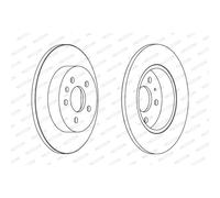 Dischi freno FERODO DDF1423C posteriore, pieno, 2 Pezzo