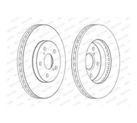 Dischi freno FERODO DDF1446C anteriore, ventilato, 2 Pezzo