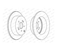 Dischi freno FERODO DDF1671C posteriore, pieno, 2 Pezzo
