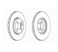 Dischi freno FERODO DDF1711C anteriore, ventilato, 2 Pezzo
