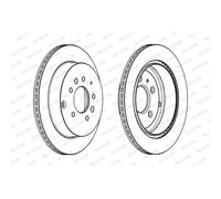 Dischi freno FERODO DDF1819C posteriore, ventilato, 2 Pezzo