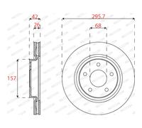Dischi freno FERODO DDF2099C anteriore, ventilato, 2 Pezzo