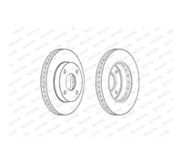 Dischi freno FERODO DDF2134C anteriore, ventilato, 2 Pezzo