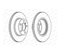 Dischi freno FERODO DDF2195C anteriore, ventilato, 2 Pezzo