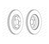 Dischi freno FERODO DDF2199C anteriore, ventilato, 2 Pezzo