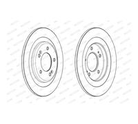 Dischi freno FERODO DDF2200C posteriore, pieno, 2 Pezzo