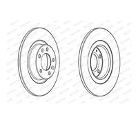 Dischi freno FERODO DDF2297C posteriore, pieno, 2 Pezzo