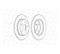 Dischi freno FERODO DDF2493C posteriore, pieno, 2 Pezzo