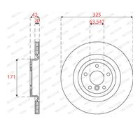Dischi freno FERODO DDF2733C posteriore, ventilato, 2 Pezzo