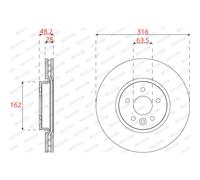 Dischi freno FERODO DDF2794C anteriore, ventilato, 2 Pezzo