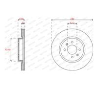 Dischi freno FERODO DDF2819C anteriore, ventilato, 2 pezzo