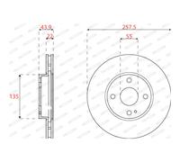 Dischi freno FERODO DDF2861C anteriore, ventilato, 2 Pezzo