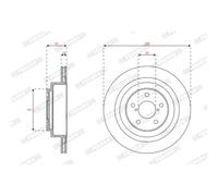 Dischi freno FERODO DDF2965C posteriore, ventilato, 2 Pezzo