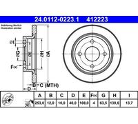 Dischi freno FORD FIESTA VII 1.0 24.0112-0223.1 (1 pezzo)