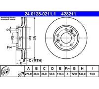 Dischi freno KIA CARNIVAL II 2.5 V6 24.0128-0211.1 (1 pezzo)