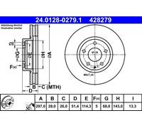 Disco freno MAZDA 6 2.0 24.0128-0279.1 (1 pz)