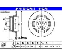 Dischi freno MERCEDES-BENZ CLS CLS 220 BlueTEC / d 24.0110-0278.1