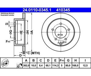 Dischi freno MITSUBISHI LANCER VIII 1.5 24.0110-0345.1 (1 pezzo)