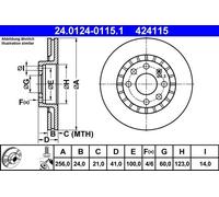 Dischi freno OPEL ASCONA C 2.0 i GT 24.0124-0115.1 (1 pezzo)