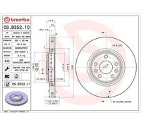 Disco freno BREMBO 09B35211 anteriore, ventilato, altamente carbonizzato, 1 Pezzo