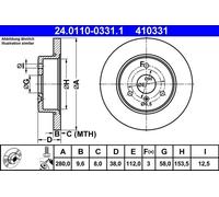Dischi freno SMART CABRIO 0.6 24.0110-0331.1 (1 pezzo)
