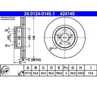 Dischi freno SUBARU BRZ 2.0 24.0124-0145.1 (1 pezzo)