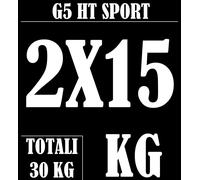 Dischi Ghisa Gommati G5 HT SPORT Ø Foro 25 mm Per Palestra E Home Gym Da 0.5 A 20 Kg Per Manubri E Bilancieri (2 x 15 kg)…