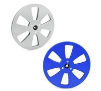 Dischi in plastica a 6 fori da 17,8 cm compatibili con registratori a | Vivaci bobine audio colorate per una facile organizzazione, confezione da 2 (blu + grigio)
