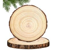 Dischi Legno Senza Buco, 2 Pezzi 30 cm Con Corteccia, Naturale Da Decorare, Fette per Pirografo, Intagliare, Disegnare