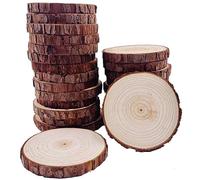 Dischi Legno William Craft Senza Buco, Diametro 8-9cm, 25 Pezzi, Naturale, Adatti per Pirografo, Intagliare, Disegnare, Ideali per Segnaposto Natale Fai da Te