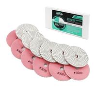 Dischi Lucidatura Diamantati LEKOMESH - 6 pezzi 100MM Set di Tamponi per Lucidatura a Umido per Granito Marmo Pietra Artificiale Quarzo, #50-#3000 Tampone di Lucidatura