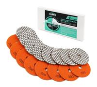 Dischi Lucidatura Diamantati LEKOMESH - 8 pezzi 100MM #200 Platorelli per Lucidatura a Secco Diamantati per Granito Marmo Pietra artificiale Quarzo,Tampone di Lucidatura