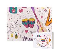 Dischi musicali Blues La musica è il tema della mia vita,Puzzle in legno da 500 pezzi, gioco di famiglia, puzzle per adulti e adolescenti, decorazioni per la casa