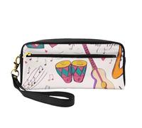 Dischi musicali La musica blues è il tema della mia vita, Borsa per il trucco Borsa per cosmetici Borsa da viaggio portatile da toilette Astuccio in pelle per donne e ragazze