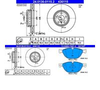 Dischi Pastiglie POSTERIORE ATE (348mm) per BMW 5 F11, 5 F10, 6 F13, 6 F06, 6