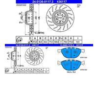 Dischi Pastiglie POSTERIORE ATE (374mm) per BMW 5 E60, 6 E64, 6 E63, 5 E61