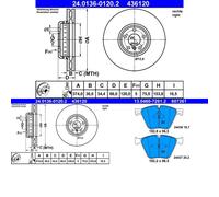 Dischi Pastiglie POSTERIORE ATE (374mm) per BMW 5 F07, 7 F01, F02, F03, F04