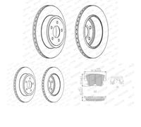 Dischi Pastiglie POSTERIORE FERODO (320mm) per LANCIA, CHRYSLER THEMA, 300C I