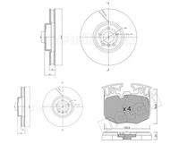 Dischi Pastiglie POSTERIORE METELLI (348mm) per BMW X3 G01, F97, X3 G02, F98