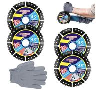Dischi per smerigliatrice angolare, 4 pezzi, lame diamantate multiuso con guanti Disco da taglio diamantato da 115 mm, disco da taglio per piastrelle, dischi per smerigliatrice angolare, disco da