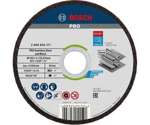 Dischi per smerigliatrice Bosch Ø 125 x 1 x 22,23 mm 10 pz Nero-grigio