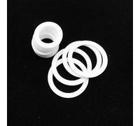 Dischi piatti con guarnizione in PTFE, spessore 2 mm, tenuta for manometro, distanziatori in plastica spessa in PTFE, rondelle piatte in plastica bianca, 10 pezzi (51 x 63 x 2 mm)(55x63x2mm)