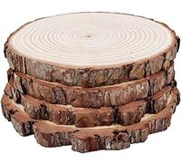 Dischi rotondi naturali in legno rustico, 4 pezzi, 22,9-25,4 cm, kit di legno non finito cerchi mestieri fette di albero con dischi di corteccia per arti fai da te e feste di nozze Potluck banchetti