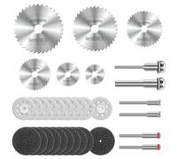 Dischi Taglio,32 Pezzi HSS Lama per Seghe Circolare,YURINWOO Dischi Diamantati Mini di Tagliante,Mini Dischi da Taglio di Resina per Tagliare Legno, Plastica, Fibra Di Vetro, Metallo Morbido, pietra