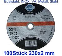 Dischi Troncatrice 230 x 2 mm 100 Pezzo 230x2 per Metallo Acciaio Inox VA V2A