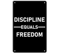 Discipline Equals Freedom, cartello in metallo retrò con citazioni motivazionali, poster in latta, decorazione da parete vintage per casa, cancello, giardino, bar, caffè, ufficio, negozio, pub